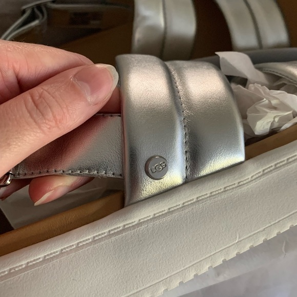 New UGG Zayne Metallic Slingback Sandal - Picture 8 of 13